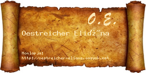 Oestreicher Eliána névjegykártya
